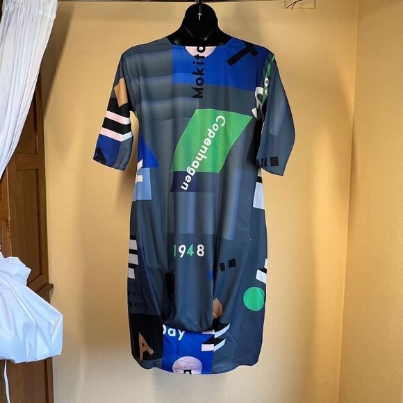 Matter Matters Mokita Midi Summer Dress Grey One Size Oversized Designer - Picture 5 of 16